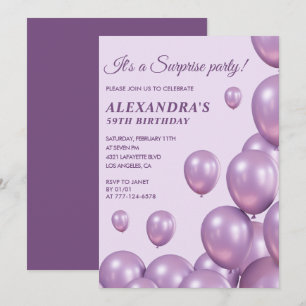 invitaciones sorpresa para cumpleaños 59 globos mo