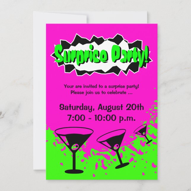 Invitaciones sorpresa para fiestas de cumpleaños|  (Anverso)