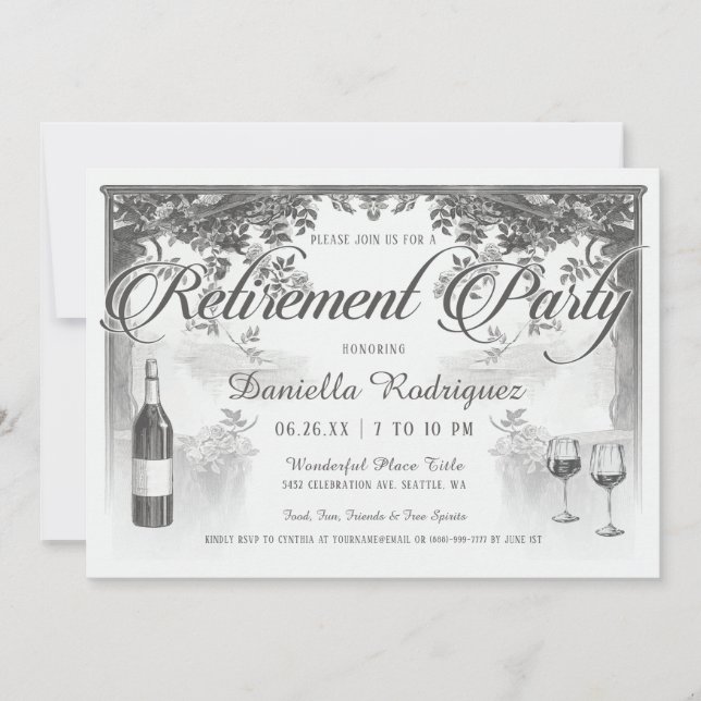 Invitaciones supremas del fiesta de retiro del (Anverso)