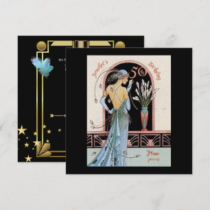 Invitaciones temáticas Art Deco 50TH Birthday Gats