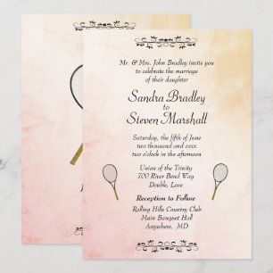 Invitaciones temáticas de Bodas de tenis