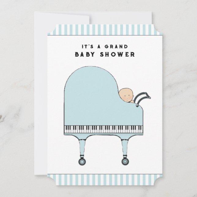 Invitaciones temáticas de música para baby shower (Anverso)