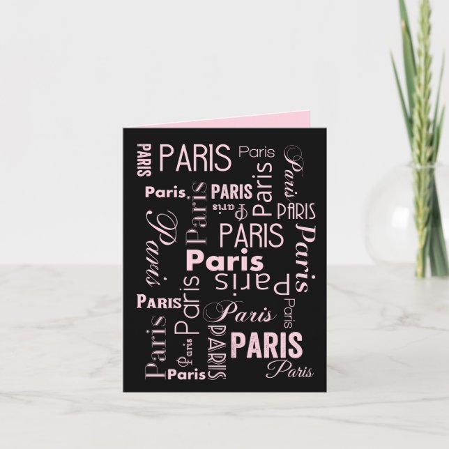 Invitaciones temáticas de París rosa y parís negro (Anverso)
