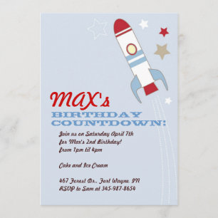 Invitaciones temáticas del cumpleaños de la nave