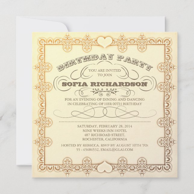 INVITACIONES TIPOGRÁFICAS DEL CUMPLEAÑOS (Anverso)