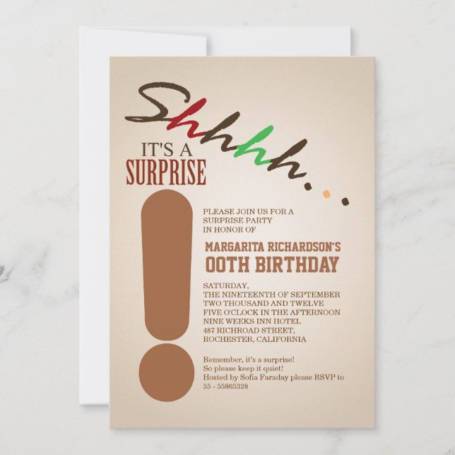 invitaciones tipográficas para fiestas de cumpleañ (Anverso)