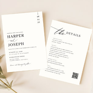 Invitaciones Todo En Una Boda Con Código QR