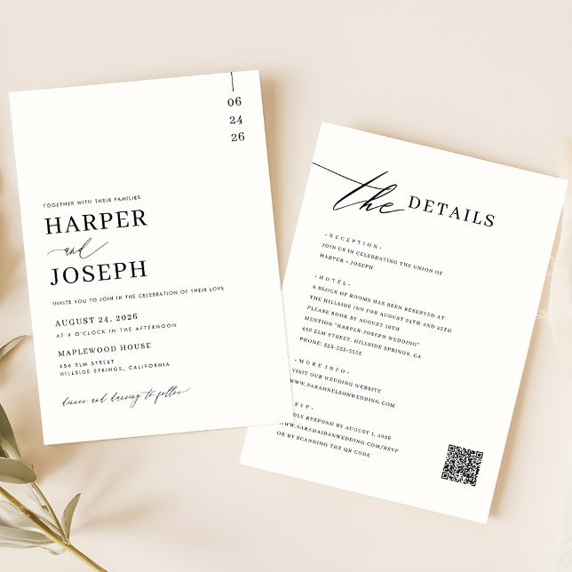 Invitaciones Todo En Una Boda Con Código QR (Subido por el creador)