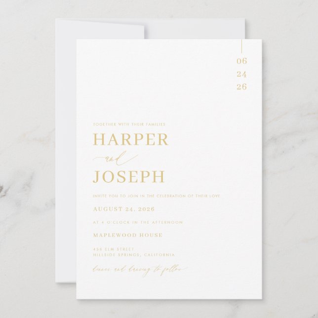 Invitaciones Todo En Una Boda Con Código QR (Anverso)