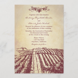 Invitaciones toscanas de la boda del viñedo del