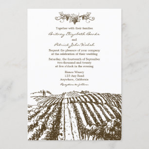 Invitaciones toscanas de la boda del viñedo del
