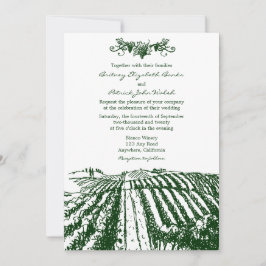 Invitaciones toscanas verdes de la boda del viñedo