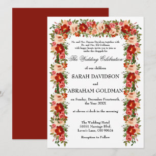 Invitaciones tradicionales a la boda judía - Rosas