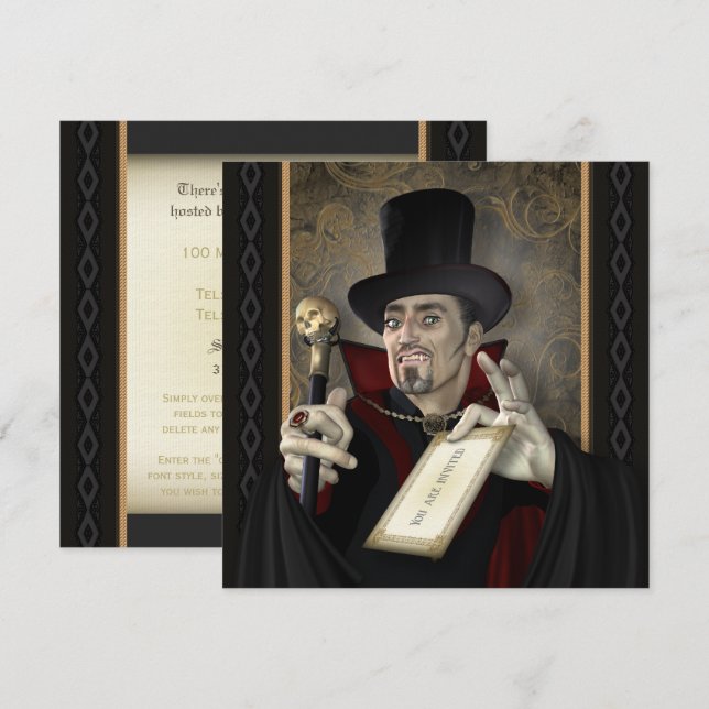 Invitaciones tradicionales a la fiesta de Plaza de (Anverso / Reverso)