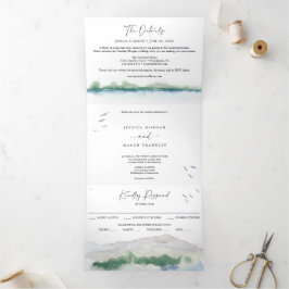 Invitaciones Tri-Fold Boda de Mountain Lake RSVP