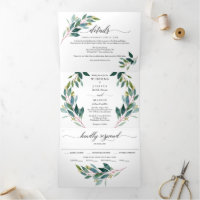Invitaciones Tri-Fold de Garden Greens Boda