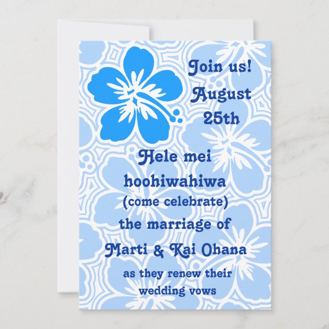 Invitaciones tropicales de Kono Hibiscus (Anverso)