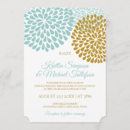 Invitaciones turquesa y de bodas de oro