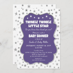 Invitaciones ultravioletas de Twinkle Star Baby Sh