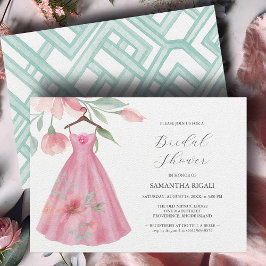 Invitaciones únicas a ducha de novia azul rosado y