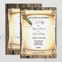 Invitaciones únicas a la boda de bolígrafos y plum