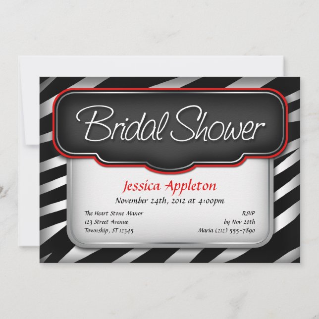 Invitaciones únicas de ducha de novia con impresio (Anverso)