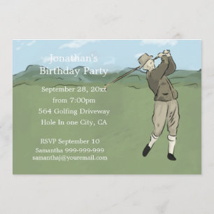 Invitaciones únicas del arte del golf
