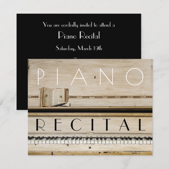 Invitaciones unisex del decreto del piano del (Anverso / Reverso)