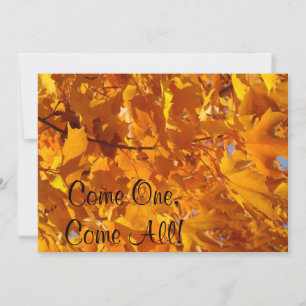 Invitaciones Ven Todos Otoño Hojas Doradas