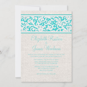 Invitaciones Verde azuladas a la boda de bodas rus