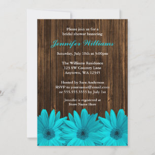 Invitaciones Verde azuladas a la ducha nupcial de 