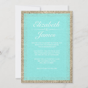 Invitaciones verde azuladas de la boda de la
