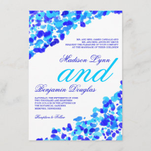 Invitaciones verde azuladas de la boda del azul