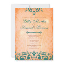 Invitaciones verde azuladas rústicas, toscanas de