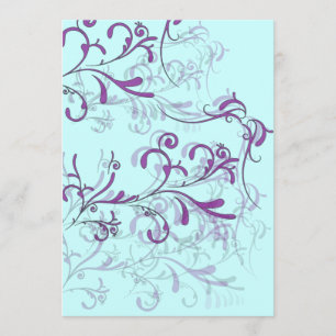 Invitaciones Verde azuladas y moradas a Swirl