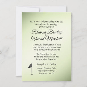 Invitaciones verdes a los Bodas de golf