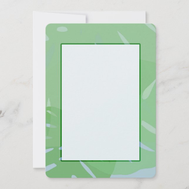 Invitaciones verdes abstractas de Monstera (Anverso)