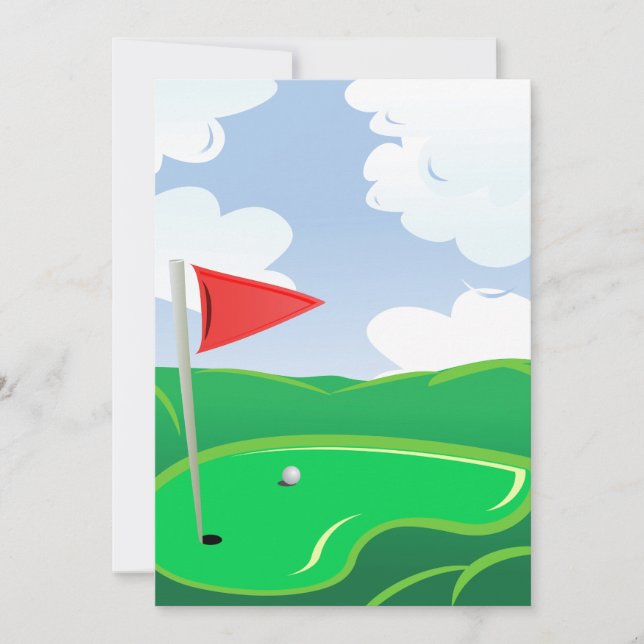 Invitaciones verdes al campo de golf (Anverso)