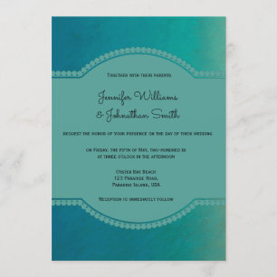 Invitaciones verdes del boda del destino de la
