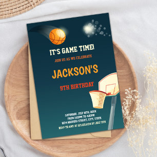 Invitaciones verdes oscuras al baloncesto