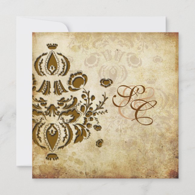 Invitaciones Vintage Dolcè Damask de PixDezines (Anverso)