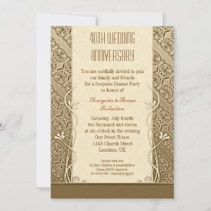 invitaciones vintage para 40 aniversario