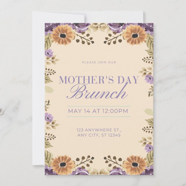 Invitaciones y Invitaciones de Día de la Madre (Anverso)