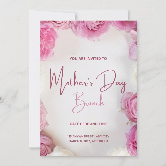 Invitaciones y Invitaciones de Día de la Madre PIn (Anverso)