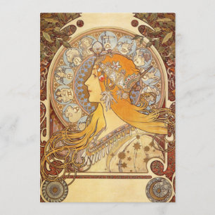 Invitaciones Zodiac de Art Nouveau Alphonse Mucha