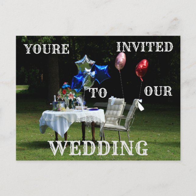 Invitado a nuestra tarjeta de correo Boda. (Anverso)