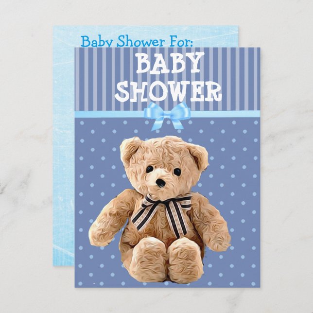 Invitado, Teddy Bear Baby Shower Invitaciones (Anverso / Reverso)