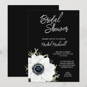 Invitan a duchas de novias florales de anémonas bl