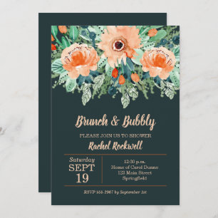 Invitan a la ducha de novias de brunch floral Verd