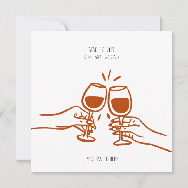 Invitation à trinquer - anniversaire (Anverso)